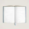 Cuaderno mediano, piel Saffiano, azul pálido – Páginas rayadas