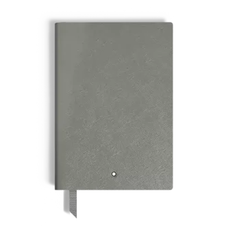 Cuaderno mediano, piel Saffiano, gris medio – Páginas rayadas