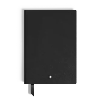 Cuaderno mediano, piel Saffiano, negro – Páginas rayadas
