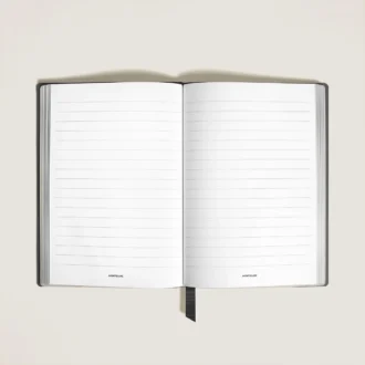 Cuaderno mediano, piel Saffiano, negro – Páginas rayadas