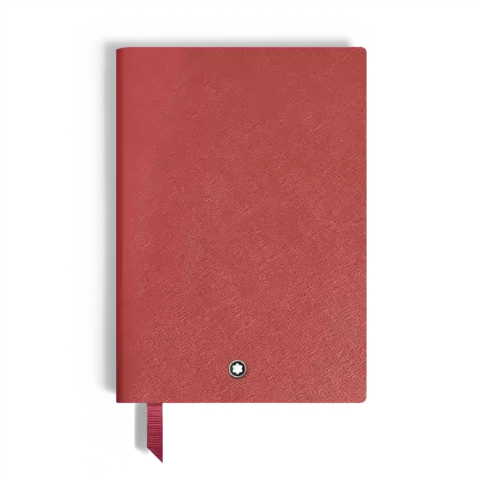 Cuaderno mediano, piel Saffiano, rojo – Páginas en blanco