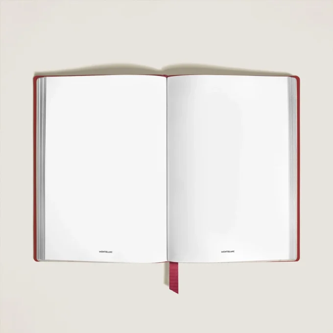 Cuaderno mediano, piel Saffiano, rojo – Páginas en blanco