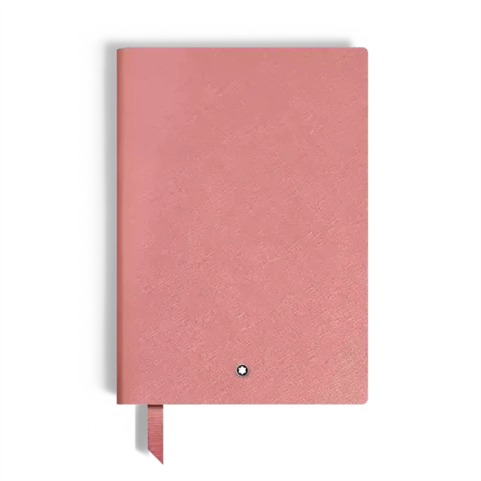 Cuaderno mediano, piel Saffiano, rosa pálido – Páginas rayadas