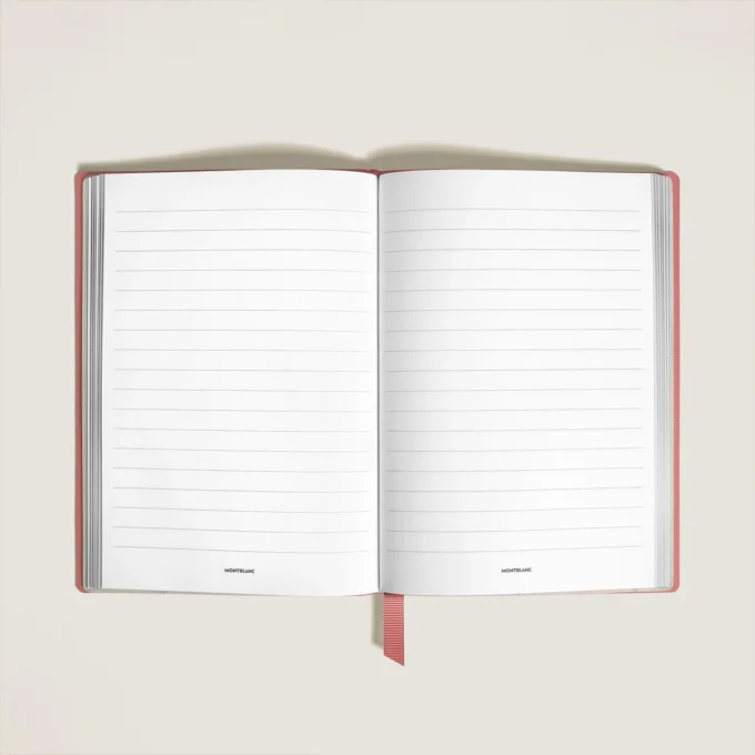 Cuaderno mediano, piel Saffiano, rosa pálido – Páginas rayadas