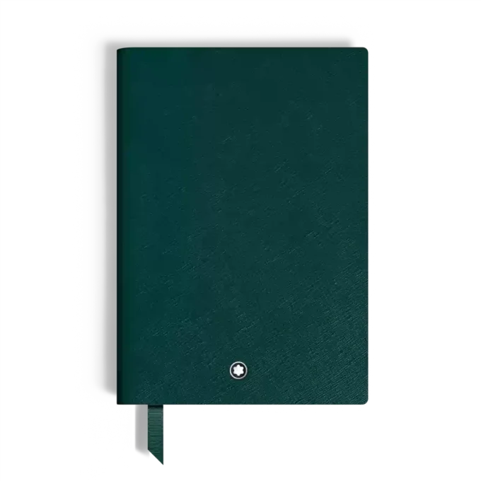 Cuaderno mediano, piel Saffiano, verde británico – Páginas rayadas