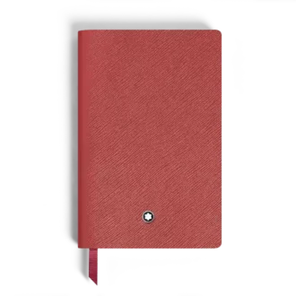 Cuaderno pequeño, cuero rojo ladrillo, rojo, páginas rayadas