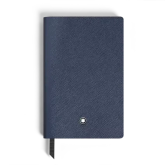 Cuaderno pequeño, piel azul tinta, azul, páginas en blanco
