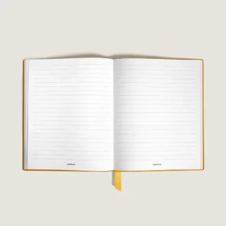 Cuaderno pequeño, piel Saffiano, amarillo Modena – Páginas rayadas