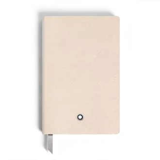 Cuaderno pequeño, piel Saffiano, beige nublado – Páginas rayadas