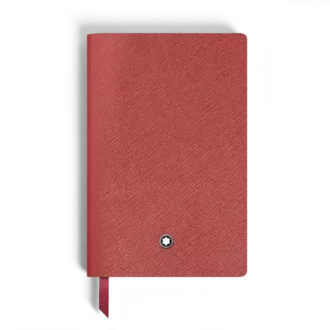 Cuaderno pequeño, piel Saffiano, rojo – Páginas en blanco
