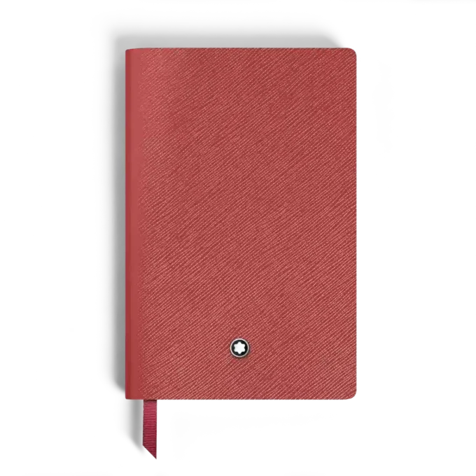 Cuaderno pequeño, piel Saffiano, rojo – Páginas en blanco