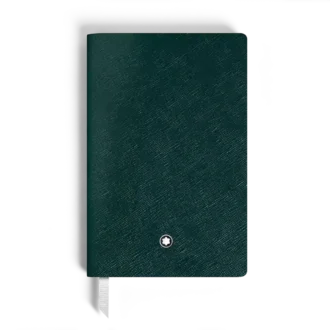 Cuaderno pequeño, piel Saffiano, verde británico – Páginas rayadas
