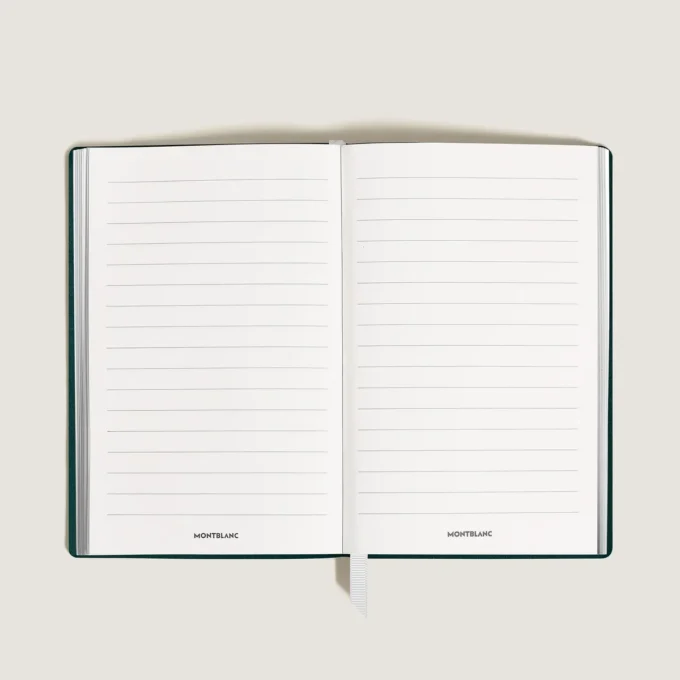 Cuaderno pequeño, piel Saffiano, verde británico – Páginas rayadas