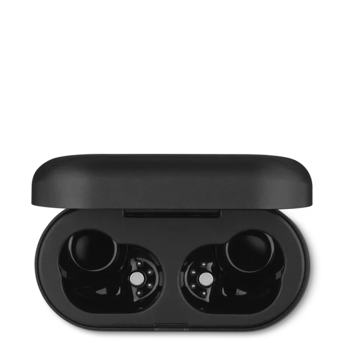 Estuche de carga negro para los auriculares intrauditivos Montblanc MTB 03