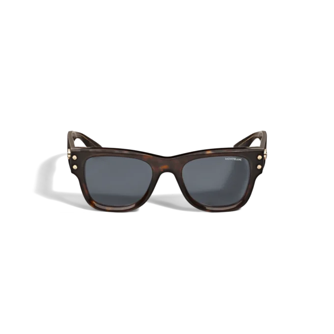 Gafas de sol cuadradas con montura de acetato color habana