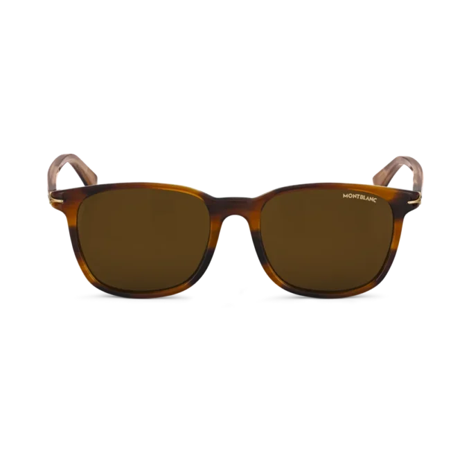 Gafas de sol cuadradas con montura de acetato de color marrón