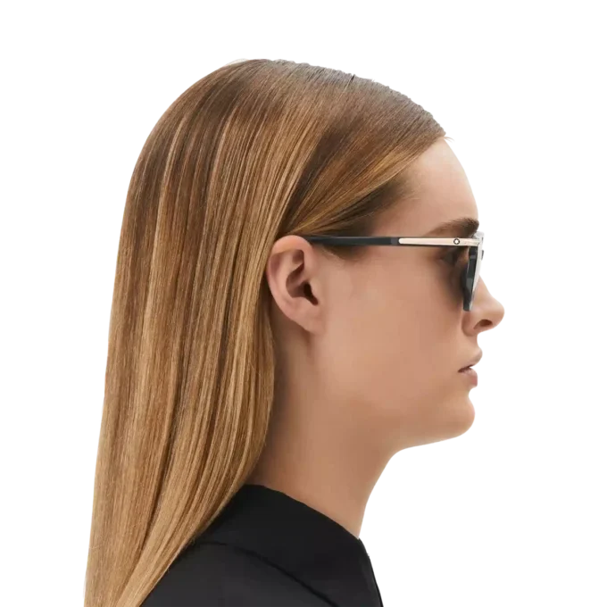 Gafas de sol cuadradas con montura de acetato de color negro