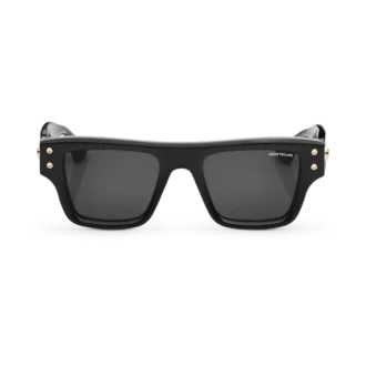 Gafas de sol rectangulares con montura de acetato de color negro