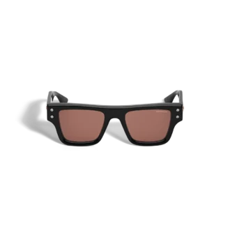 Gafas de sol rectangulares con montura de acetato negro