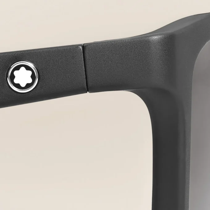 Gafas de sol rectangulares con montura de acetato negro