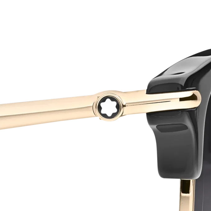 Gafas de sol rectangulares con montura inyectada de color negro (M)