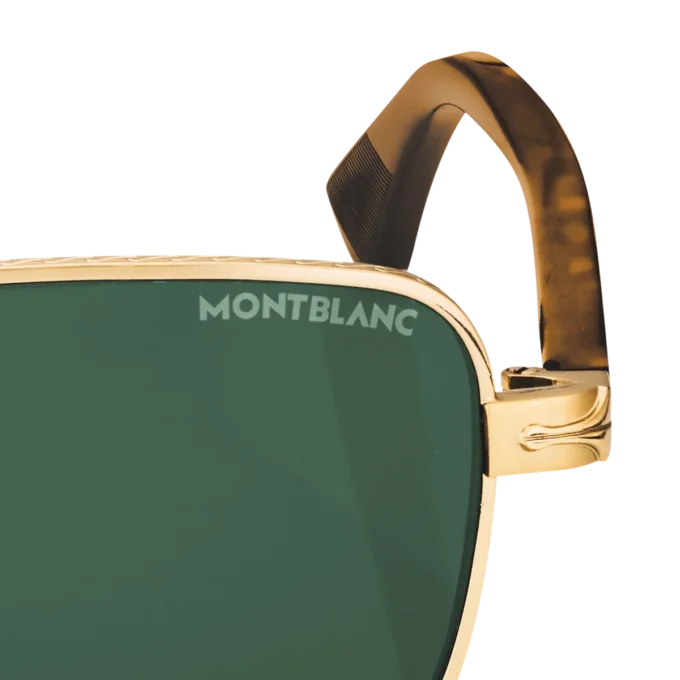 Gafas de sol rectangulares con montura metálica dorada