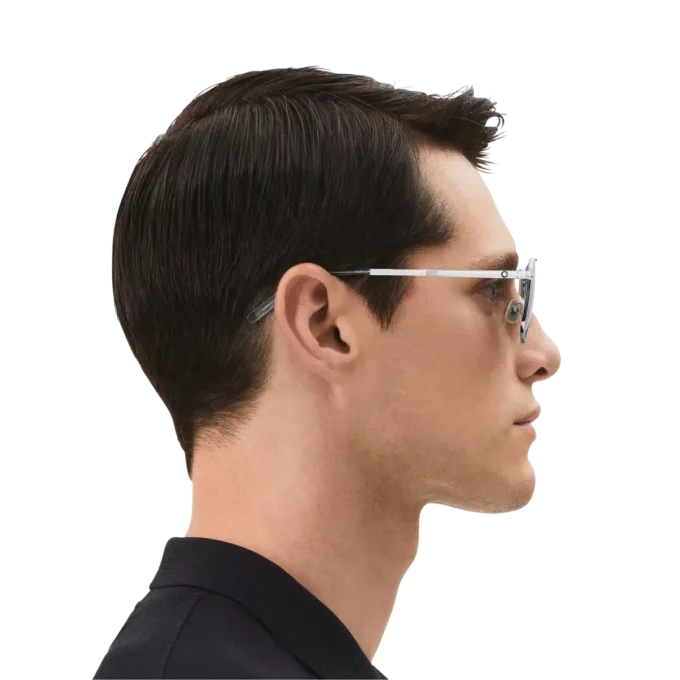 Gafas de sol rectangulares con montura metálica plateada