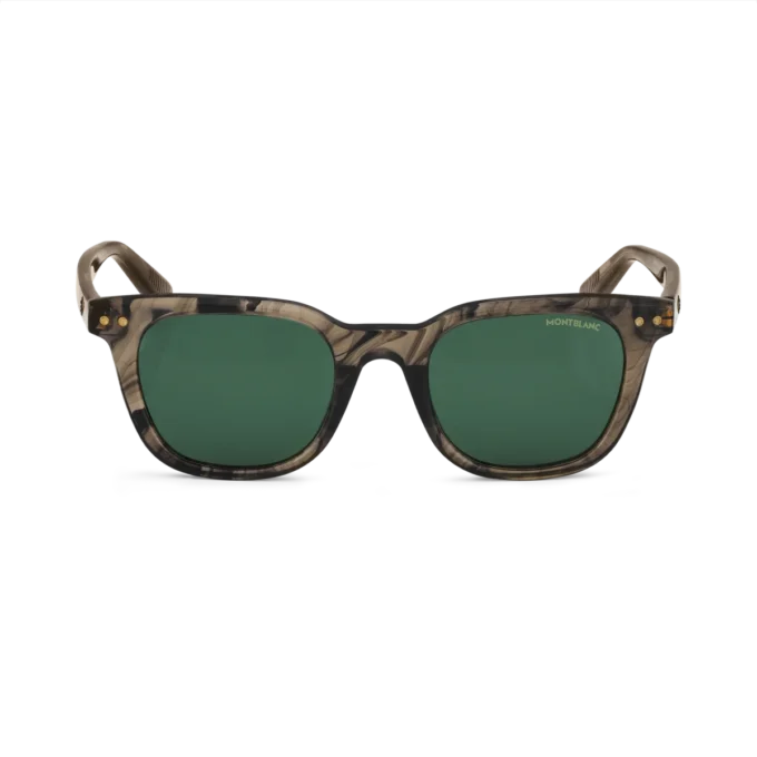 Gafas de sol redondas con montura de acetato de color marrón