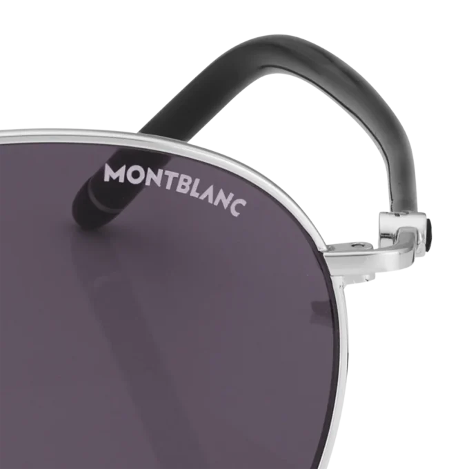 Gafas de sol redondas con montura metálica plateada