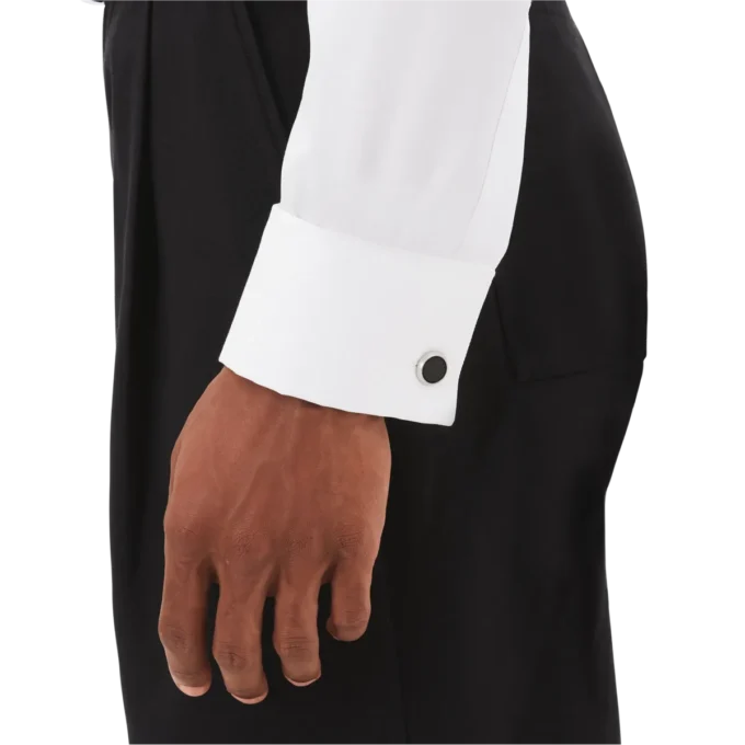 Gemelos redondos de acero inoxidable con incrustaciones con diseño de carbono. Gemelos redondos de acero inoxidable con incrustaciones con diseño de carbono.