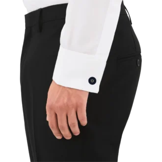 Gemelos redondos de acero inoxidable con resina azul