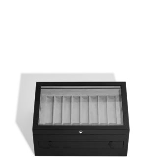 Gran caja de coleccionista en madera y laca para 24 instrumentos de escritura