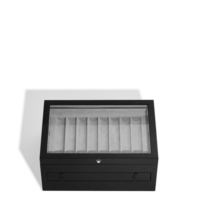 Gran caja de coleccionista en madera y laca para 24 instrumentos de escritura