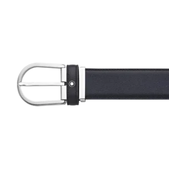 Hebilla de herradura azul, cinturón de cuero de 35 mm