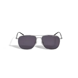 Montura cuadrada de titanio plateado