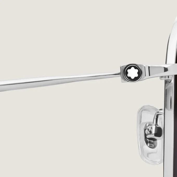 Montura cuadrada de titanio plateado