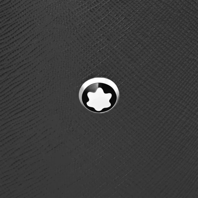 Portabolígrafos redondo de cuero negro