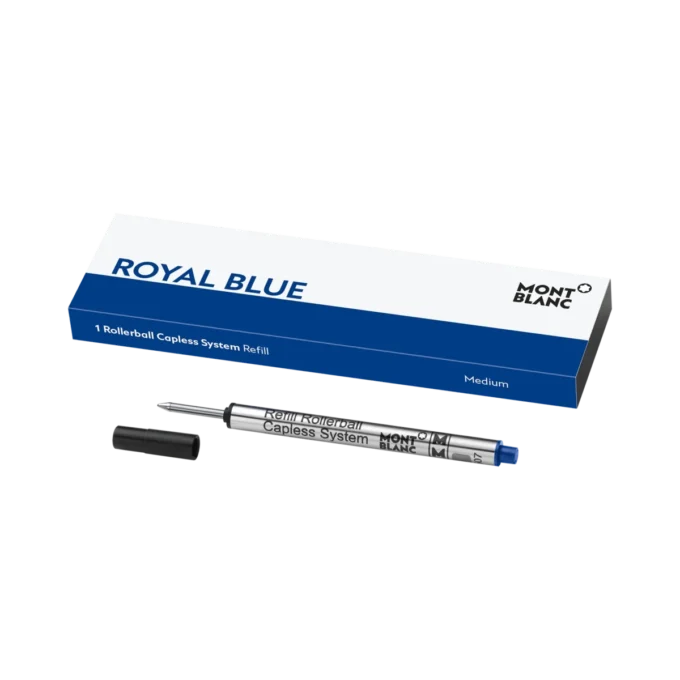 Recambio para bolígrafo Rollerball sin capuchón, azul real – Medio