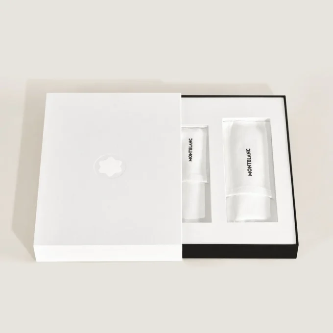 Set con roller PIX Deep Green y estuche para 1 bolígrafo Montblanc Envelope.