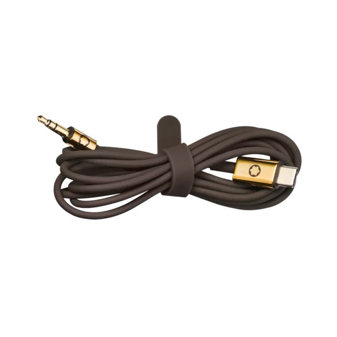 Set de viaje marrón para los auriculares Montblanc MB 01