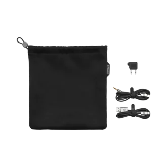 Set de viaje negro para auriculares Montblanc MB 01
