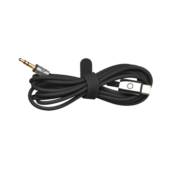 Set de viaje negro para auriculares Montblanc MB 01